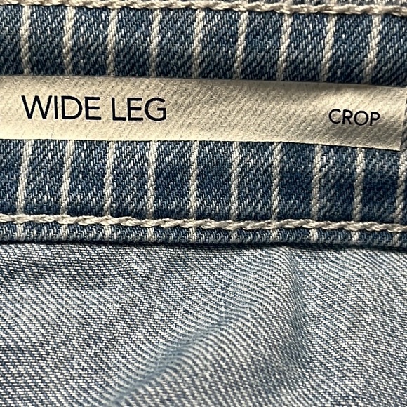 Code Bleu Striped Blue Denim WOMENS WIDE LEG CROP JEANS COSTAL, PLUS SIZE 16W - Picture 6 of 10